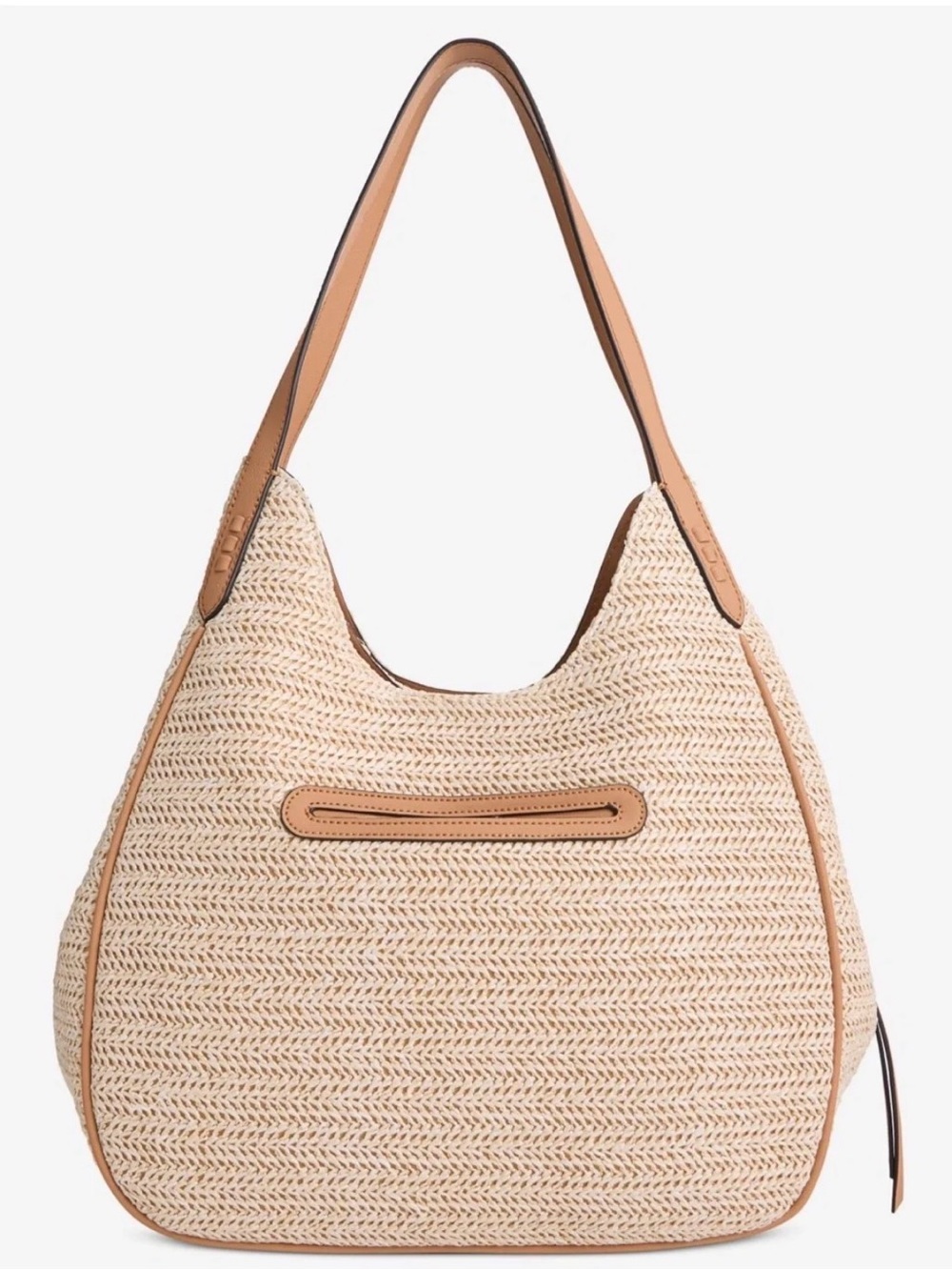 Style & Co. Woven Shoulder Bag in Natural and Camel